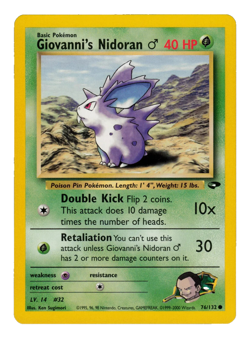 Giovanni's Nidoran 76/132 Gym Challenge Pokemon Card LP - Image 1