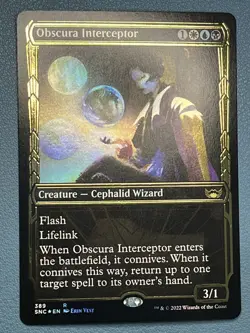 MTG Obscura Interceptor (Gilded Foil) Streets of New Capenna SNC NM - Image 1