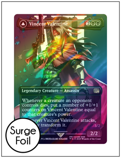 1x Vincent Valentine, Surge Foil Borderless Art, Final Fantasy, Magic MTG NM - Image 1