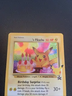 Birthday Pikachu Holo 24 Celebrations Classic Collection Pokemon 2021 NM - Image 2