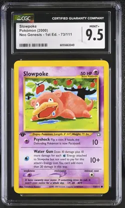 CGC 9.5 - Slowpoke 73/111 1st Edition Common - Pokemon Neo Genesis WOTC Vintage - Image 1