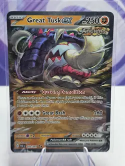Pokemon S&V Paldean Fates Great Tusk ex Double Rare 053/091 - Image 1