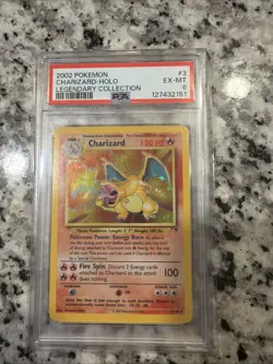 Pokemon Charizard Holo- Legendary Collection #3 PSA 6 - Image 1
