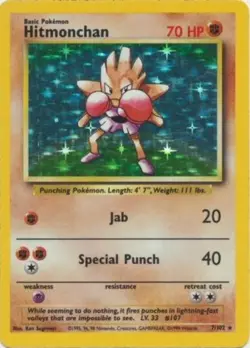 Pokemon TCG - Hitmonchan - 7/102 - Holo - Base Set Unlimited [Near Mint] - Image 1