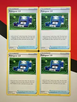 Pokegear 3.0 Trainer Item x4 174/202 Sword & Shield Pokemon Playset 4x NM - Image 1