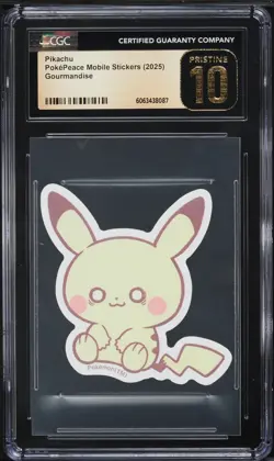 CGC 10 Pristine - Dazed Pikachu - Pokemon PokePeace Mobile Sticker 2025 - Image 1