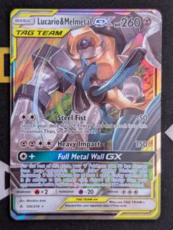 Lucario & Melmetal GX 120/214 SM Unbroken Bonds Ultra Rare Pokemon NM - Image 1