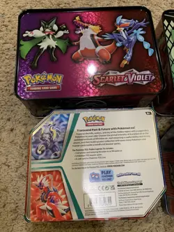 Empty POKEMON S&V CHARIZARD Miraidon Koraidon COLLECTORS TIN LUNCH BOX - Image 5