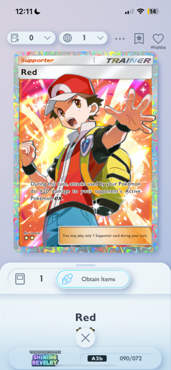 Pokemon Tcg Pocket Trade 2star RED Trainer Card - Image 1
