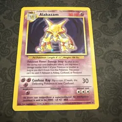 Alakazam 1/102 Holo Rare Edition Base Set Pokemon Card 1999 Rare - Image 1