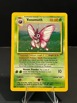 Venomoth No Set Symbol ERROR - 13/64 Holo Unlimited Jungle Pokemon Card LP - Image 1