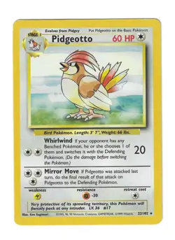 Pidgeotto - 22/102 - RARE - Pokemon Base Set card - Image 1