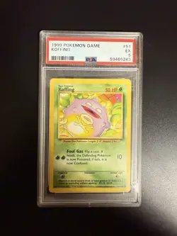 Pokemon TCG Koffing Base Set, Unlimited Common Card 51/102 PSA 5 - Image 1