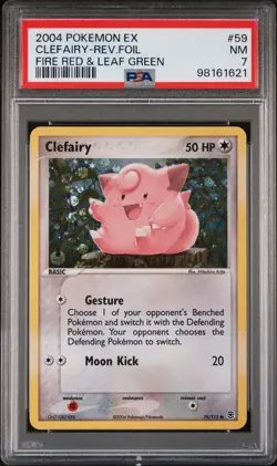 Pokemon Card Reverse Holo Clefairy 59/112 PSA 7 NM ex Fire Red Leaf Green - Image 3