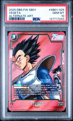 2025 DRAGON BALL SUPER CARD GAME FUSION WORLD MANGA BOOSTER 01 VEGETA PSA 10 - Image 1