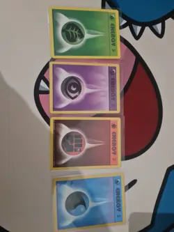 Fighting, Water, Grass, Psychic Energy Base Set 2 Pokemon Card WOTC 4xcards - Image 1