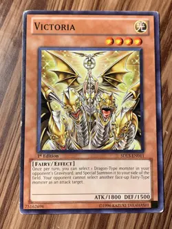 Yugioh Victoria 1st Edition Duelist League Rare LP Yu-Gi-Oh! TCG Card First Ed. - Image 1