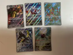 Lot Of 5 Pokemon Mega Evolutions Me01: ILLUSTRATION RARE CARDS Gumshoos Ninjask - Image 1