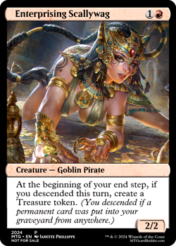 ENTERPRISING SCALLYWAG : MTG altered-art magic card : with SEXY, BUSTY EGYPTIAN! - Image 1