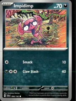 Pokemon Impidimp 094/142 Stellar Crown Non Holo Common 4 Card Lot - Image 1