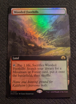 MTG Modern Horizons 3 Wooded Foothills Extended Art FOIL NM/M - Image 1