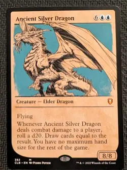 MTG Ancient Silver Dragon MYTHIC SHOWCASE Commander Legends: Baldur's Gate NM+ - Image 1