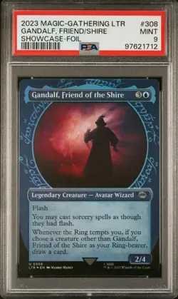 2023 Magic The Gathering LOTR Gandalf Friend Of The Shire Showcase Foil PSA 9 - Image 1