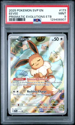 2025 POKEMON SVP EN-SV BLACK STAR PROMO #173 EEVEE PSA 9 - Image 1