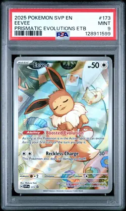 2025 POKEMON SVP EN-SV BLACK STAR PROMO #173 EEVEE PSA 9 - Image 1