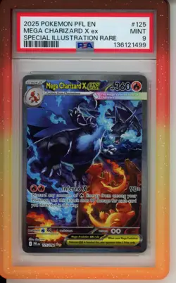 2025 POKEMON PHANTASMAL FLAMES #125/094 MEGA CHARIZARD EX SPECIAL SIR PSA 9 - Image 1