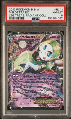 2013 POKEMON B&W LEGEND TREASURES RADIANT COLL #RC11 MELOETTA EX PSA 8 - Image 1