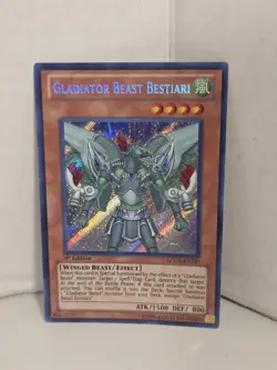 Yugioh Secret Rare 1st Edition Gladiator Beast Bestiari LCGX-EN237 - Image 2