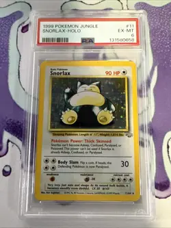 1999 POKEMON TCG Jungle SNORLAX Holo #11/64 PSA 6 Vintage Rare Card WOTC - Image 1