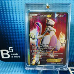 Pokemon Mewtwo EX TCG Full Art Ultra Rare Card Breakthrough 158/162 - Image 1