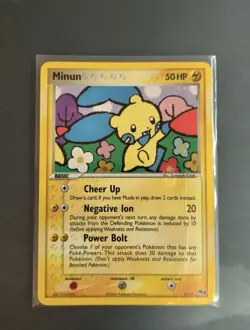 MINUN POP Series 3 POKEMON Holo 2006 Trading Card 4/17 TCG Moderately Played - Image 1