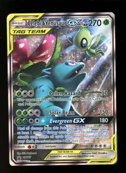 Celebi & Venusaur GX SM167 Black Star Promo - Tag Team Tins Pokemon Sun Moon LP - Image 1