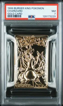 1999 BURGER KING POKEMON GOLD CARDS CHARIZARD PSA 7 - Image 1