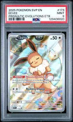2025 POKEMON SVP EN-SV BLACK STAR PROMO #173 EEVEE PSA 9 - Image 1