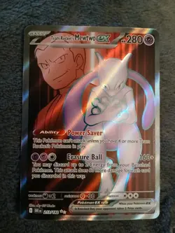 Pokemon Team Rockets Mewtwo EX FULL ART 213/182 Destined Rivals English *MINT* - Image 1