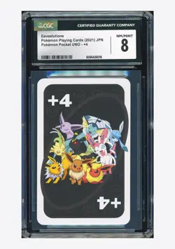Pokemon CGC 8 Eeveelutions 2021 Pokemon Pocket UNO-+4 Japanese - Image 1