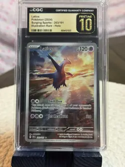 2024 POKEMON SURGING SPARKS ILLUSTRATION RARE HOLO #203 LATIOS CGC 10 PRISTINE - Image 1