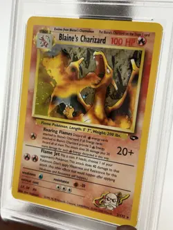 2000 Pokemon Gym Challenge Holo #2 Blaine's Charizard PSA 5 🌀 SWIRL - Image 4