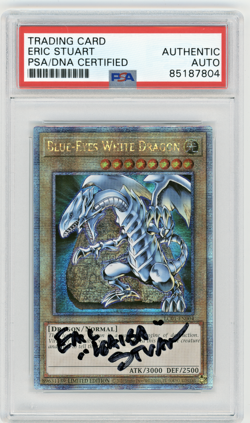 PSA Signed Eric Stuart Blue-Eyes White Dragon Limited Edition LC01-EN004 - Image 1