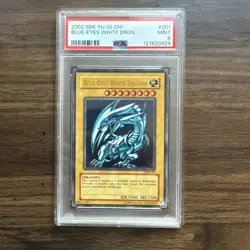 2002 Yu-Gi-Oh! Blue-Eyes White Dragon SDK-001 Ultra Rare PSA 9 MINT - Image 1
