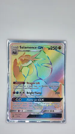 Pokemon TCG Salamence GX Dragon Majesty Holo Card 73/70 Rainbow Secret Rare - Image 1