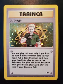 Lt. Surge 17/132 Holo Rare Pokemon TCG Card Gym Heroes Trainer Vermillion MP - Image 2