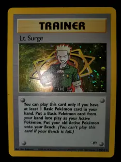 Lt. Surge 17/132 Holo Rare Pokemon TCG Card Gym Heroes Trainer Vermillion MP - Image 3