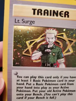 Lt. Surge 17/132 Holo Rare Pokemon TCG Card Gym Heroes Trainer Vermillion MP - Image 5