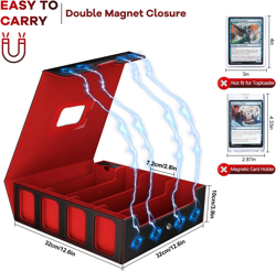 Card Storage Box 3200+ MTG Deck Box with 30 Colorful Divider, 4 Row Commander Tr - Image 5