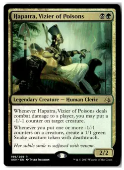 MTG Hapatra, Vizier of Poisons - Amonkhet MP English Playset (x4) - Image 1